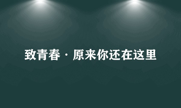 致青春·原来你还在这里