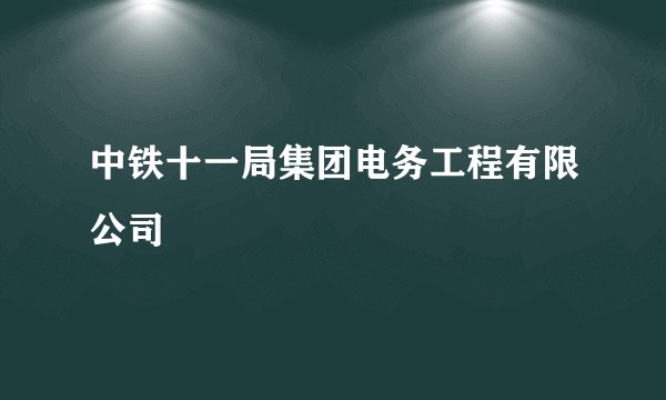 中铁十一局集团电务工程有限公司