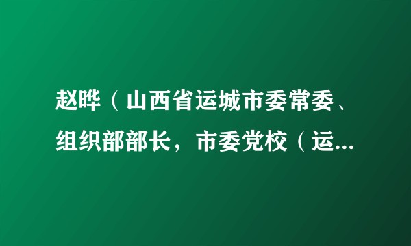 赵晔（山西省运城市委常委、组织部部长，市委党校（运城行政学院）校长（院长））
