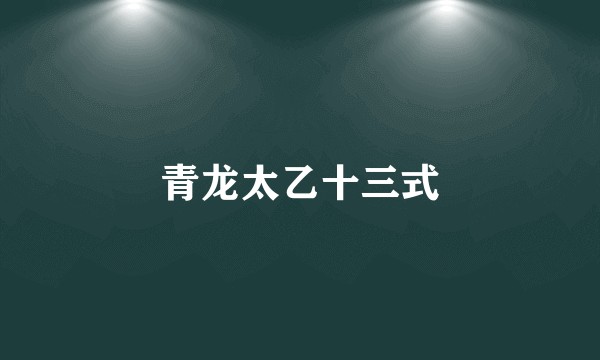 青龙太乙十三式