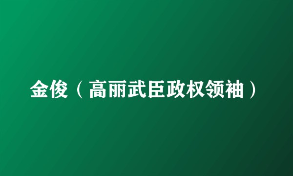 金俊（高丽武臣政权领袖）