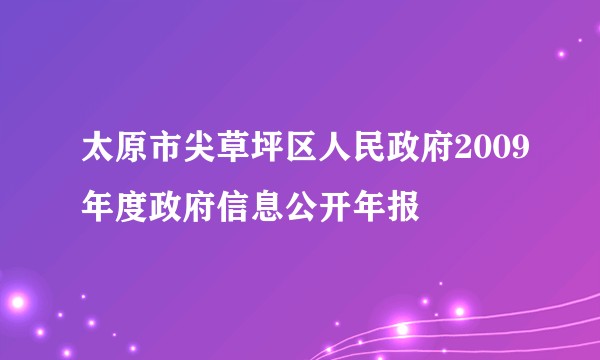 太原市尖草坪区人民政府2009年度政府信息公开年报