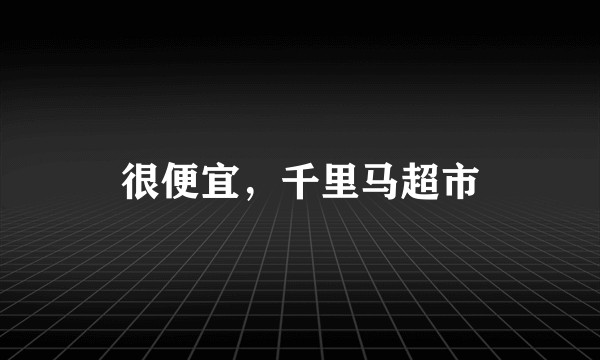 很便宜，千里马超市