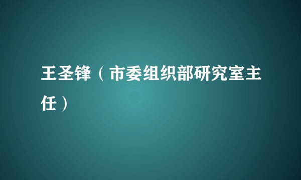 王圣锋（市委组织部研究室主任）