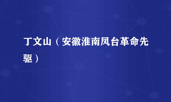丁文山（安徽淮南凤台革命先驱）