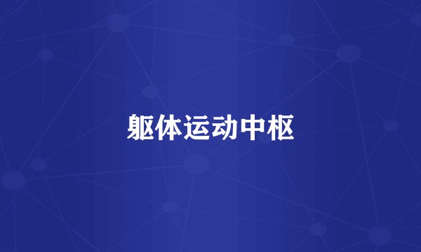 躯体运动中枢