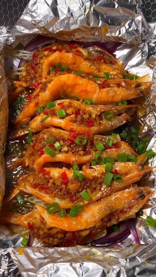 锡纸烤虾