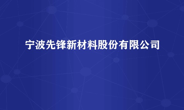 宁波先锋新材料股份有限公司
