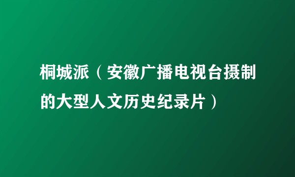 桐城派（安徽广播电视台摄制的大型人文历史纪录片）