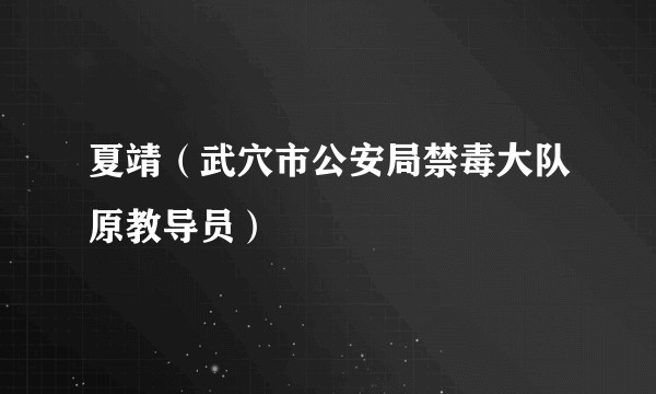 夏靖（武穴市公安局禁毒大队原教导员）