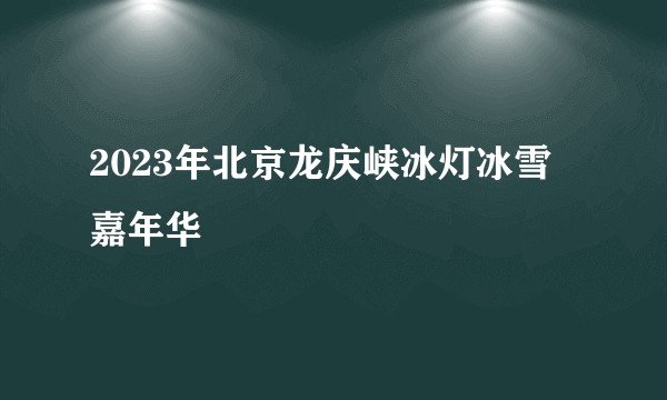 2023年北京龙庆峡冰灯冰雪嘉年华