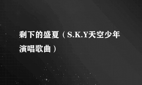 剩下的盛夏（S.K.Y天空少年演唱歌曲）