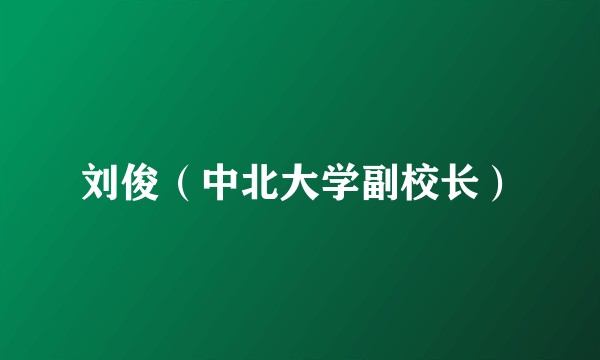 刘俊（中北大学副校长）