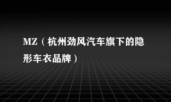 MZ（杭州劲风汽车旗下的隐形车衣品牌）