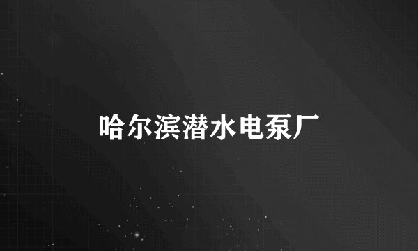 哈尔滨潜水电泵厂