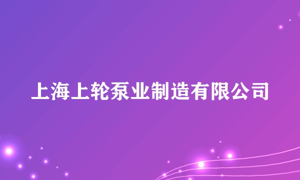 上海上轮泵业制造有限公司