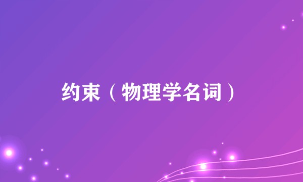 约束（物理学名词）
