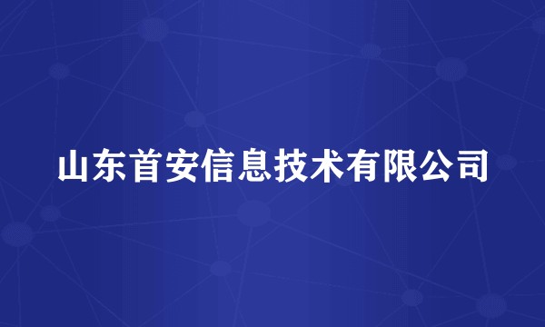 山东首安信息技术有限公司