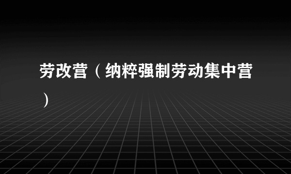 劳改营（纳粹强制劳动集中营）