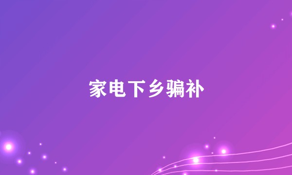 家电下乡骗补