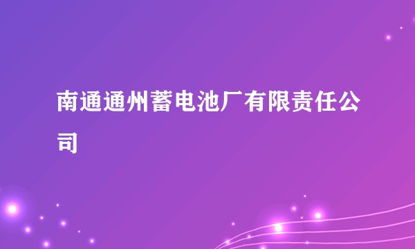 南通通州蓄电池厂有限责任公司