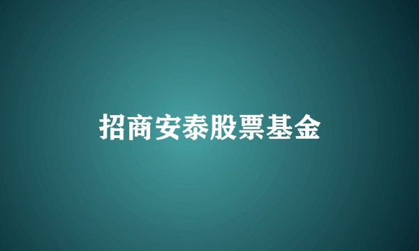 招商安泰股票基金