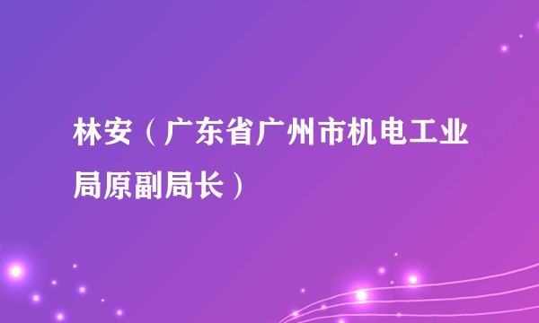林安（广东省广州市机电工业局原副局长）