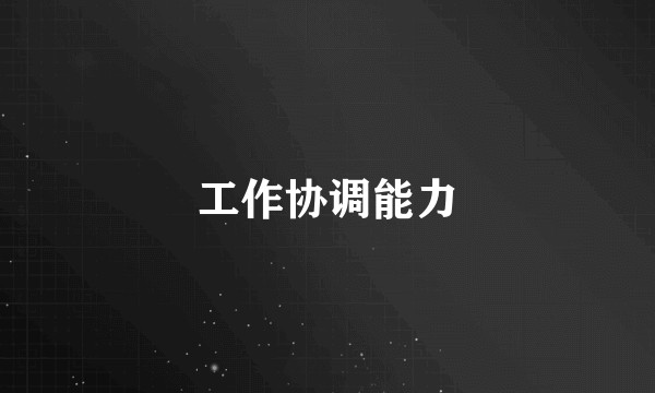 工作协调能力