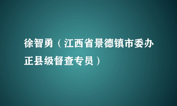 徐智勇（江西省景德镇市委办正县级督查专员）