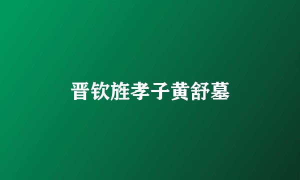 晋钦旌孝子黄舒墓