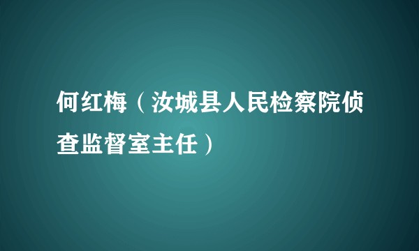 何红梅(汝城县人民检察院侦查监督室主任)
