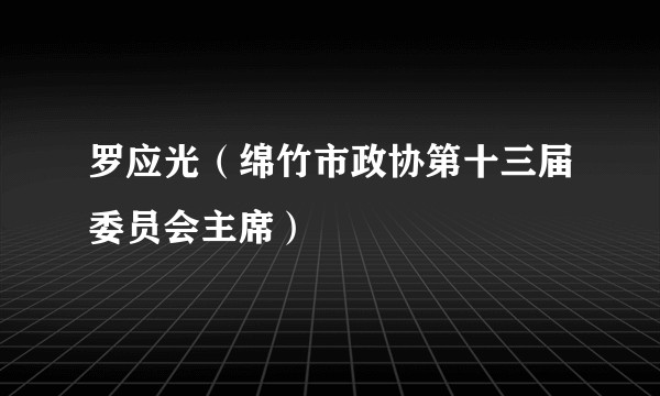 罗应光（绵竹市政协第十三届委员会主席）