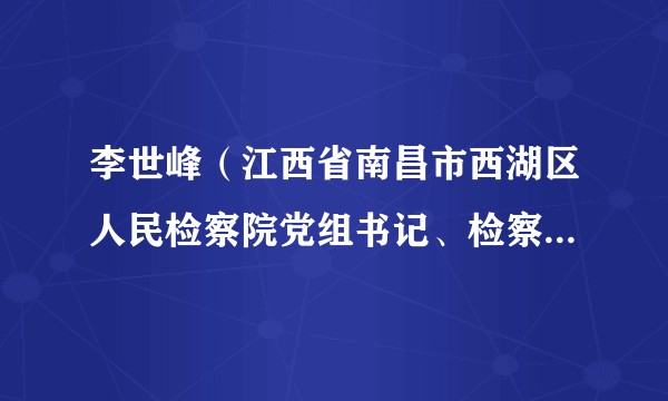 李世峰（江西省南昌市西湖区人民检察院党组书记、检察长、检委会委员、四级高级检察官）