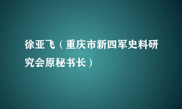 徐亚飞（重庆市新四军史料研究会原秘书长）