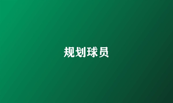 规划球员
