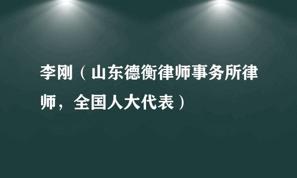 李刚（山东德衡律师事务所律师，全国人大代表）