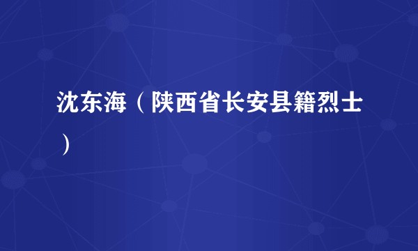 沈东海（陕西省长安县籍烈士）