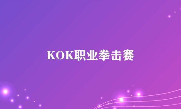 KOK职业拳击赛