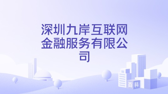深圳九岸互联网金融服务有限公司