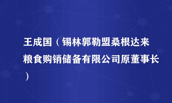 王成国（锡林郭勒盟桑根达来粮食购销储备有限公司原董事长）