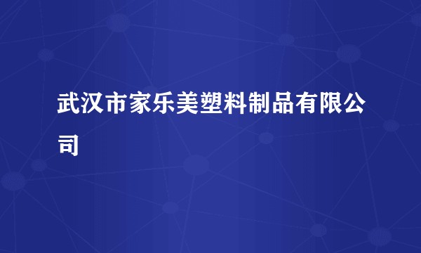 武汉市家乐美塑料制品有限公司