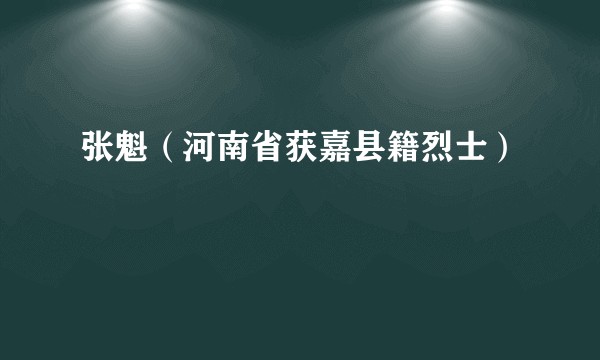 张魁（河南省获嘉县籍烈士）