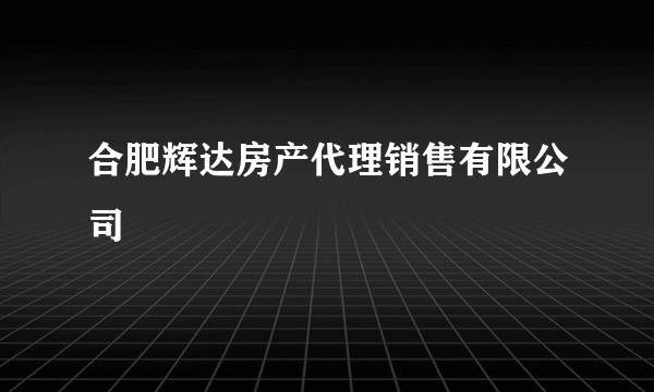 合肥辉达房产代理销售有限公司