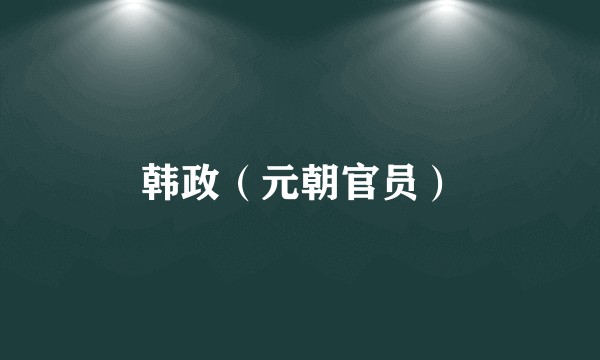 韩政（元朝官员）