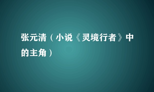 张元清(小说《灵境行者》中的主角)