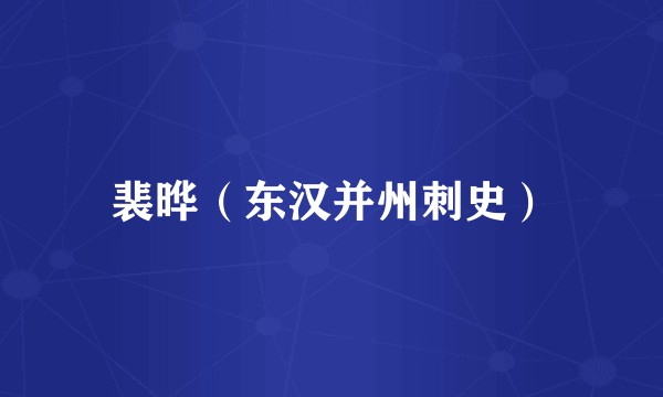 裴晔（东汉并州刺史）