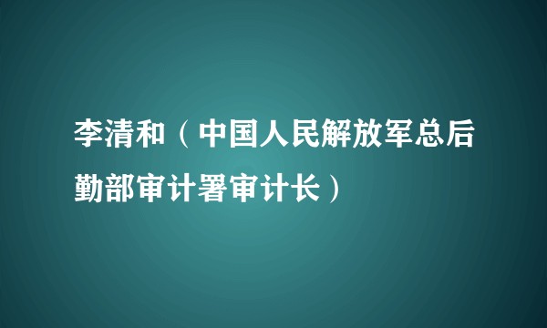 李清和（中国人民解放军总后勤部审计署审计长）