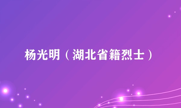 杨光明（湖北省籍烈士）