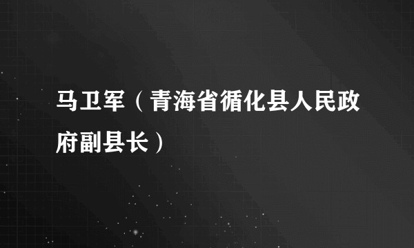 马卫军（青海省循化县人民政府副县长）