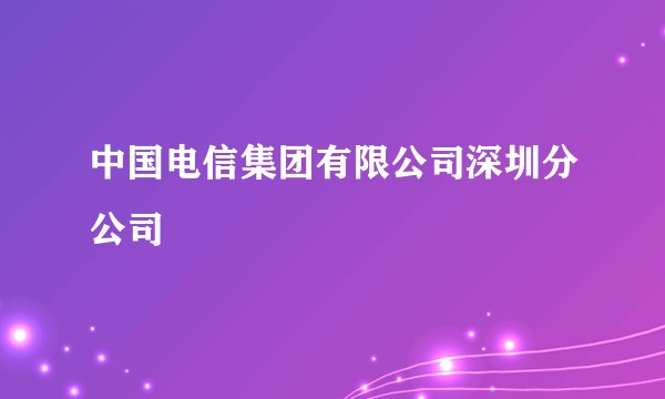 中国电信集团有限公司深圳分公司